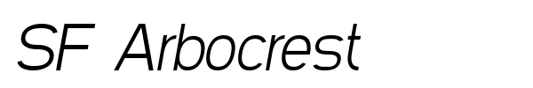 SF Arbocrest font preview